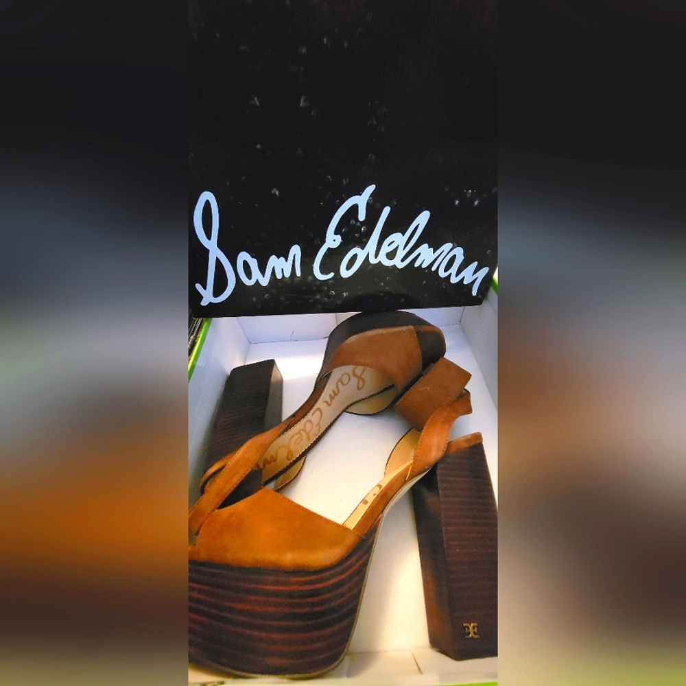 Sam Edelman "Rain" Platform Sandals, Hazelnut color, Women's Size 10 (US)